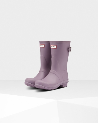 Hunter Original Back Adjustable Kort Gummistøvler Dame Lilla | NO-9346IZM