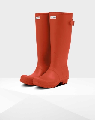 Hunter Original Back Wellington Høye Gummistøvler Dame Rød | NO-8561GHC