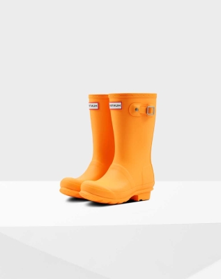 Hunter Original Big Wellington Kort Gummistøvler Barn Oransje | NO-8501YNK