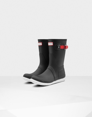 Hunter Original Flate Heel Calendar Sole Kort Gummistøvler Dame Svarte Rød | NO-4391NFU