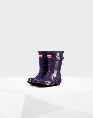 Hunter Original Little Giant Glitter Wellington Kort Gummistøvler Barn Lilla | NO-9370OVG