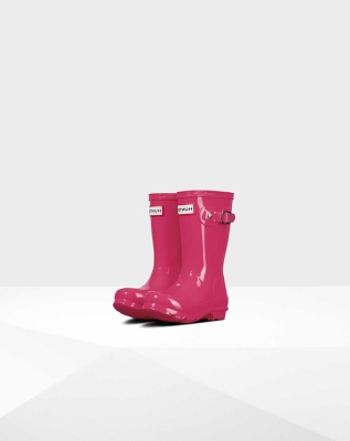 Hunter Original Little Gloss Wellington Kort Gummistøvler Barn Rosa | NO-7894RXW
