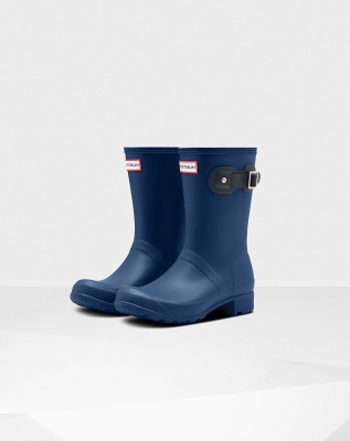 Hunter Original Tour Foldable Kort Gummistøvler Dame Marineblå | NO-2047PZA