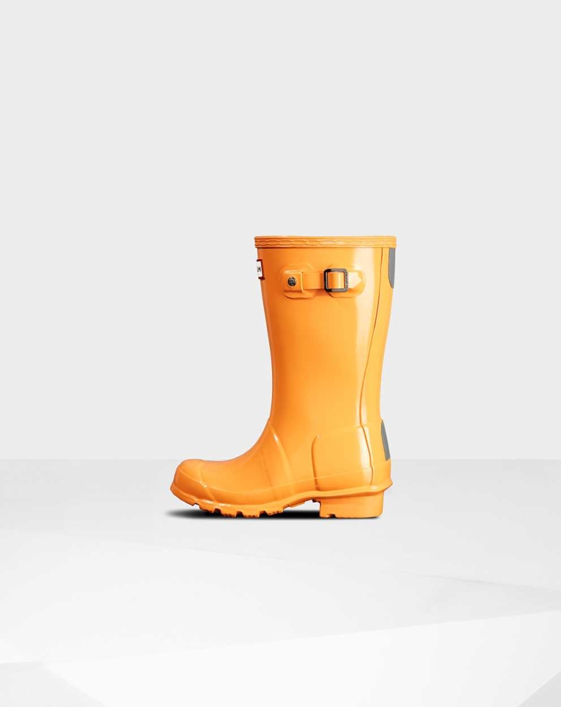 Hunter Original Big Gloss Wellington Kort Gummistøvler Barn Oransje | NO-2930LCU