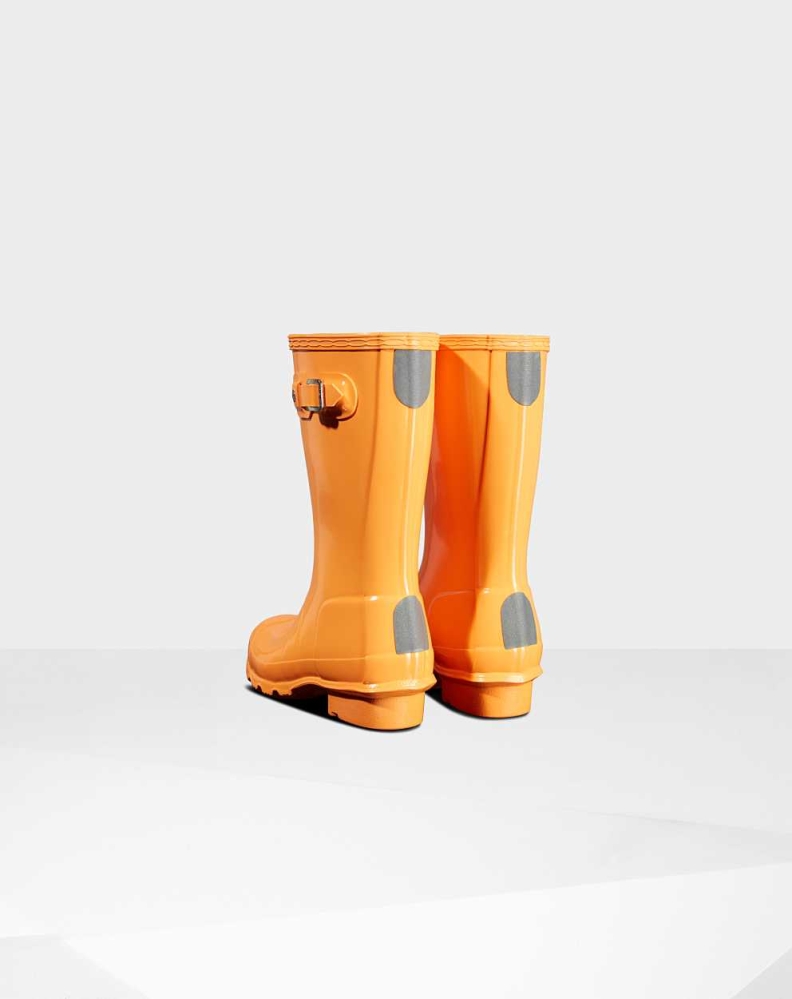 Hunter Original Big Gloss Wellington Kort Gummistøvler Barn Oransje | NO-2930LCU