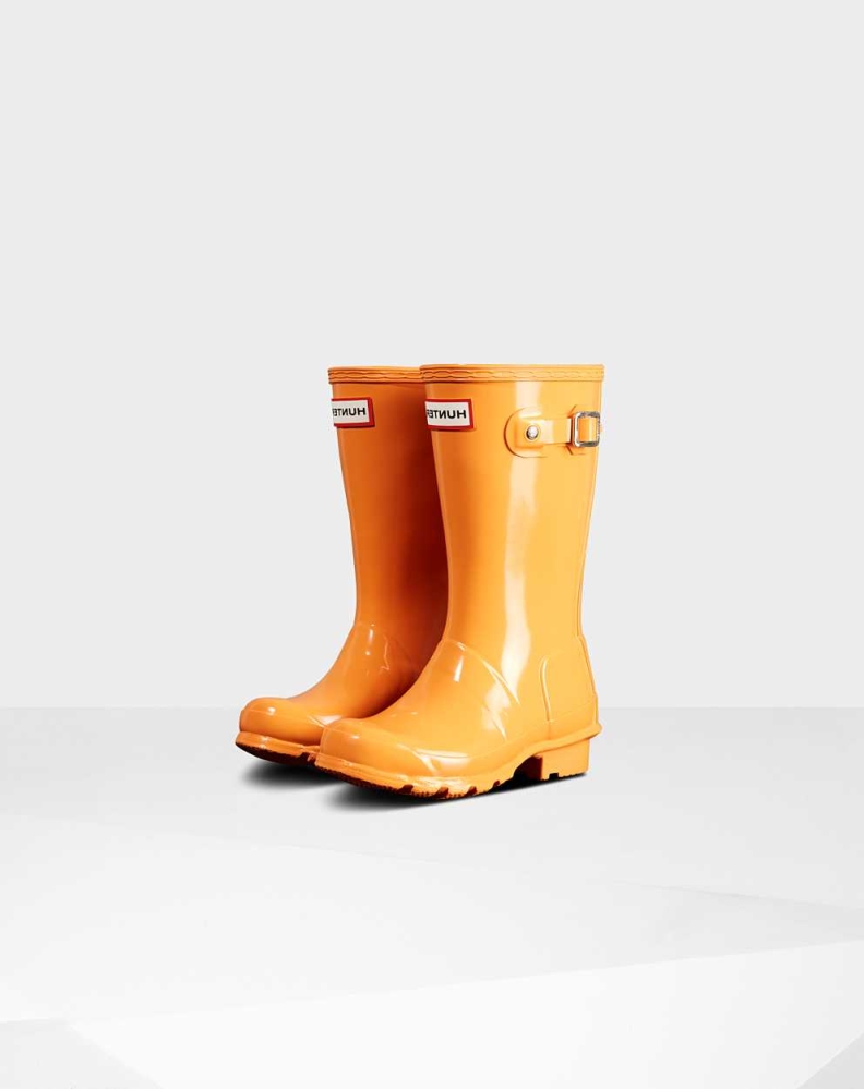 Hunter Original Big Gloss Wellington Kort Gummistøvler Barn Oransje | NO-2930LCU