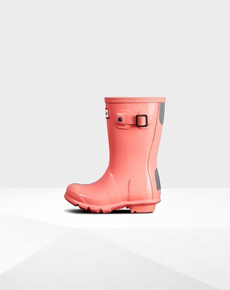 Hunter Original Big Gloss Wellington Kort Gummistøvler Barn Rosa | NO-7402GCX