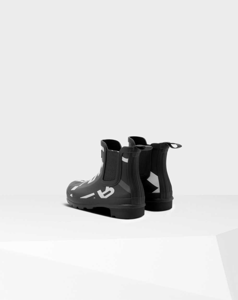 Hunter Original Exploded Logo Chelsea Støvler Dame Svarte | NO-3156XND