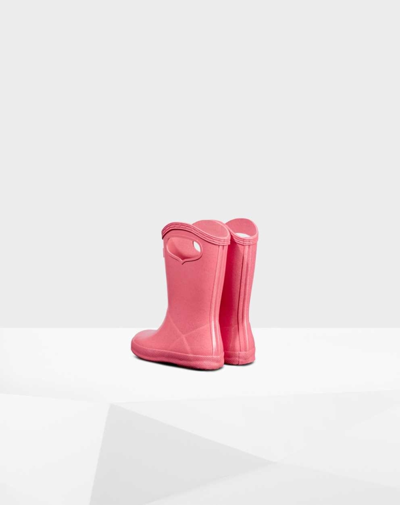 Hunter Original First Classic Grab Handle Gloss Wellington Kort Gummistøvler Barn Rosa | NO-4652FAJ