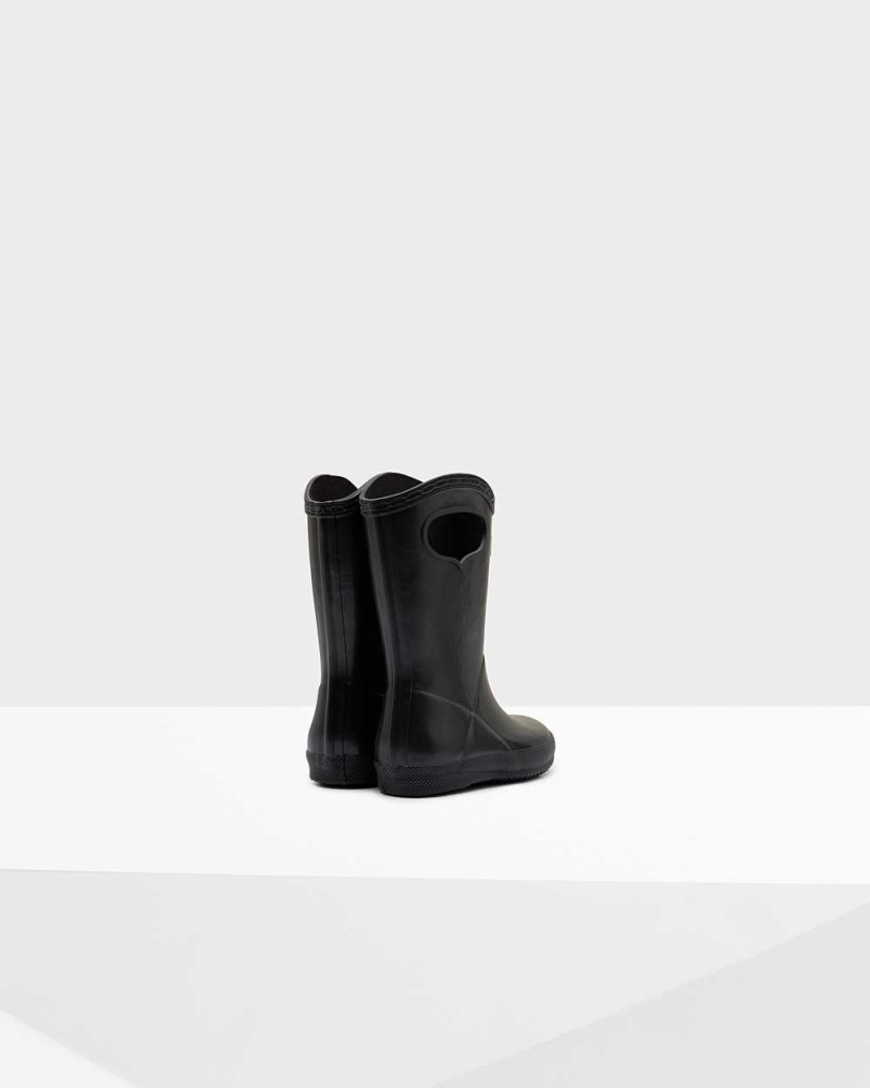 Hunter Original First Classic Grab Handle Wellington Kort Gummistøvler Barn Svarte | NO-9283LIF