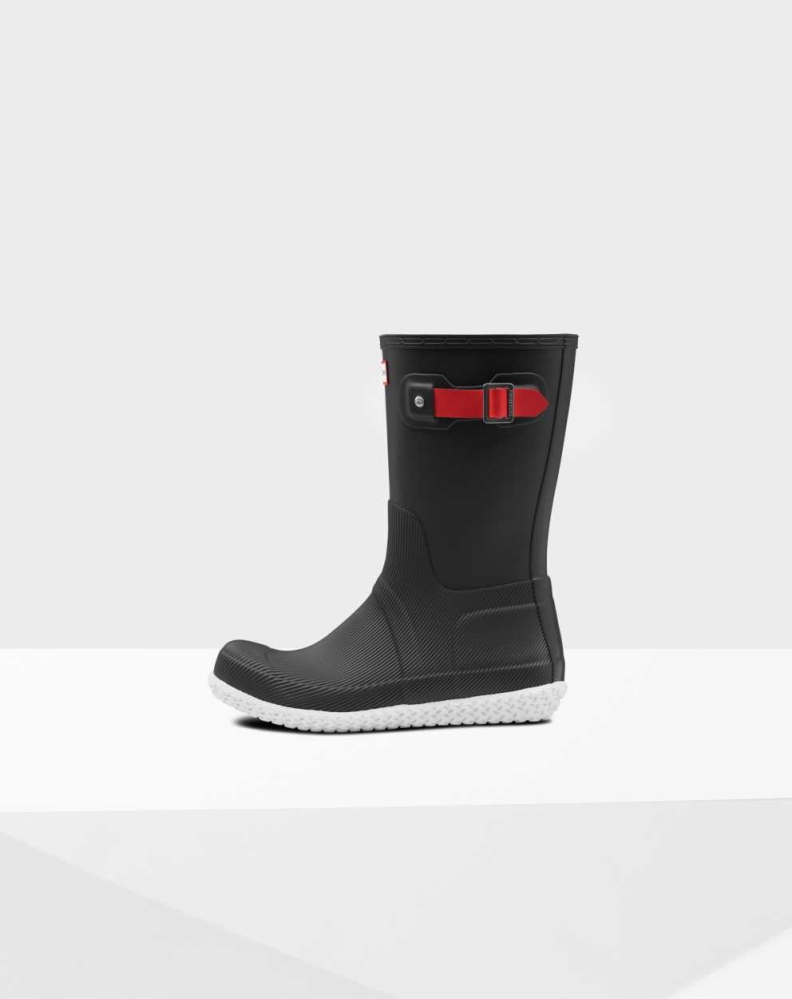 Hunter Original Flate Heel Calendar Sole Wellington Kort Gummistøvler Herre Svarte | NO-1803ZAH