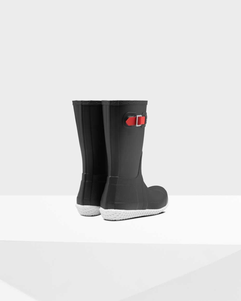 Hunter Original Flate Heel Calendar Sole Wellington Kort Gummistøvler Herre Svarte | NO-1803ZAH