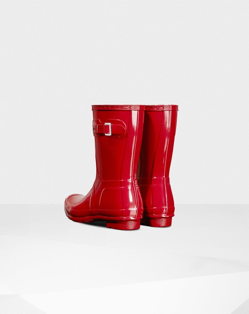 Hunter Original Gloss Kort Gummistøvler Dame Rød | NO-2581VBP