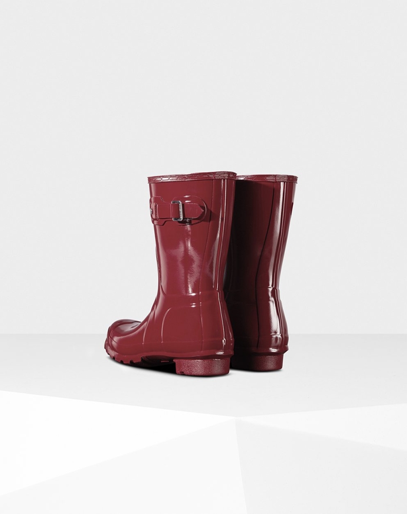 Hunter Original Gloss Kort Gummistøvler Dame Rød | NO-7805SOC