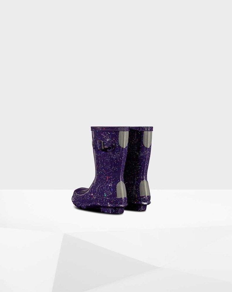 Hunter Original Little Giant Glitter Wellington Kort Gummistøvler Barn Lilla | NO-9370OVG