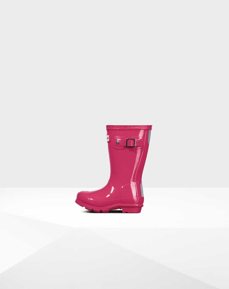 Hunter Original Little Gloss Wellington Kort Gummistøvler Barn Rosa | NO-7894RXW
