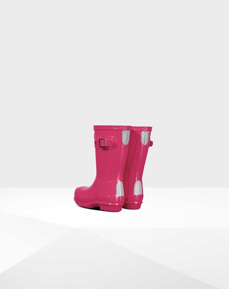 Hunter Original Little Gloss Wellington Kort Gummistøvler Barn Rosa | NO-7894RXW