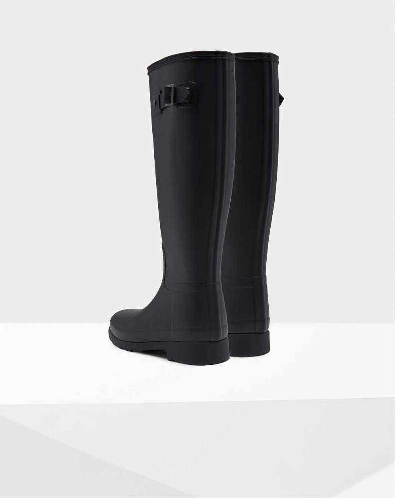 Hunter Original Refined Wellington Høye Gummistøvler Dame Svarte | NO-4728OLT
