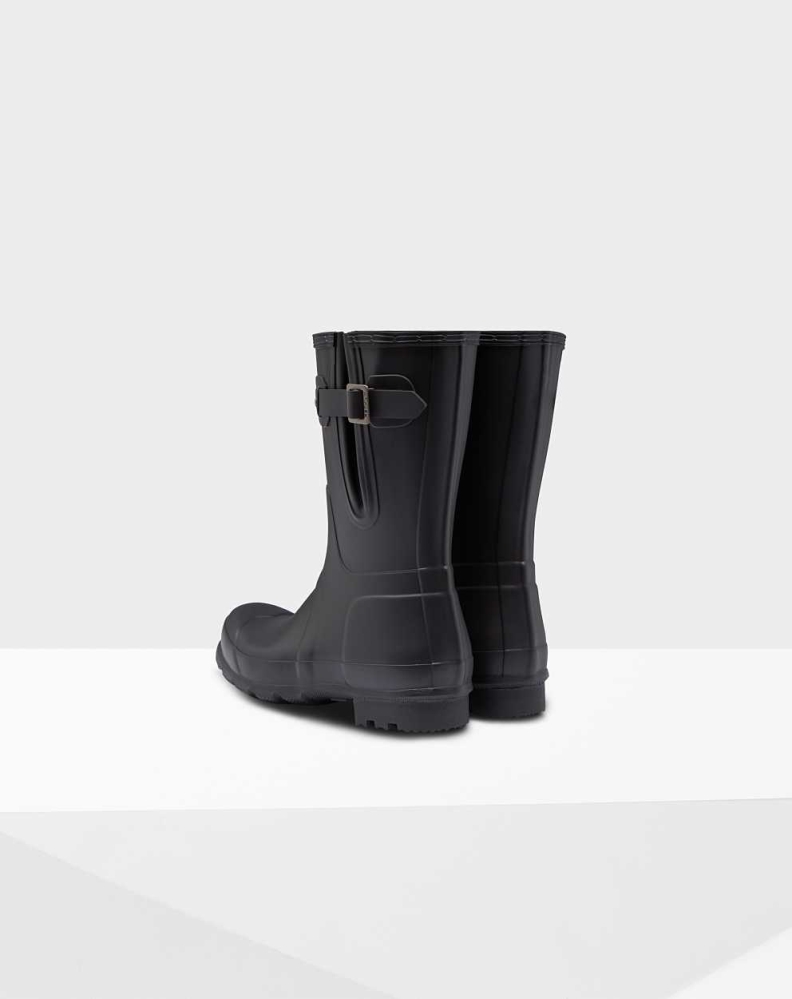 Hunter Original Side Adjustable Wellington Kort Gummistøvler Herre Svarte | NO-6751OMB