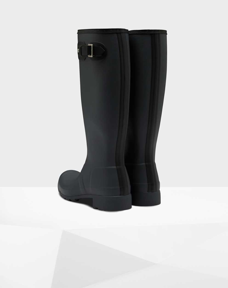 Hunter Original Tour Foldable Wellington Høye Gummistøvler Dame Svarte | NO-8375KYO