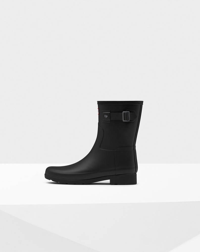 Hunter Refined Slim Fit Kort Gummistøvler Dame Svarte | NO-6195BMQ