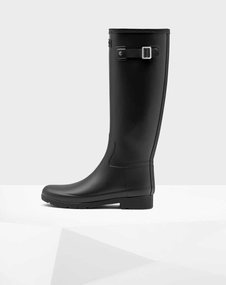 Hunter Refined Slim Fit Wellington Høye Gummistøvler Dame Svarte | NO-6072VOY