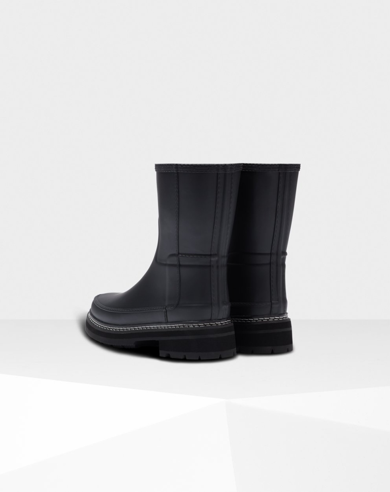 Hunter Refined Stitch Detail Kort Gummistøvler Dame Svarte | NO-4802YJF